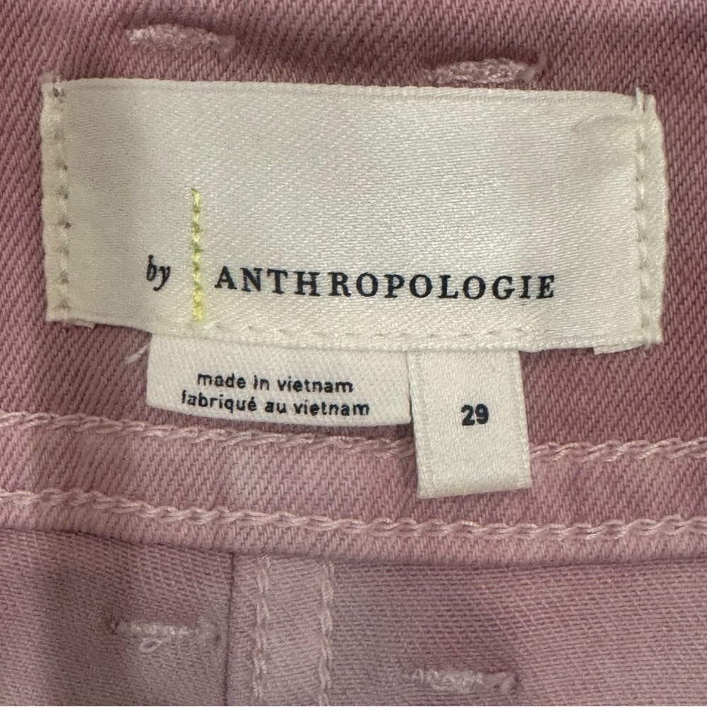 Anthropologie Ombre Dip Dye High Rise Kick Flare Cropped Jeans Mauve Cream 29 - Picture 8 of 10